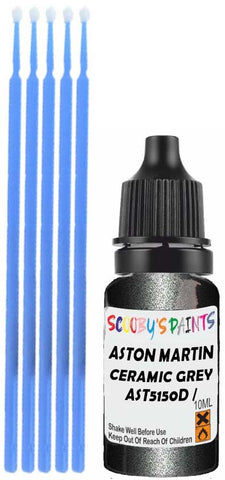 Close-up chip repair on 2012-2021 Aston Martin Vanquish in factory Ceramic Grey Metallic (paint code AST5150D / AM5150)