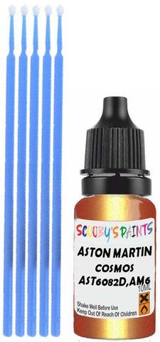 Close-up chip repair on 2018-2022 Aston Martin Vantage in factory Cosmos Orange Pearl (paint code AST6082D,AM6082)