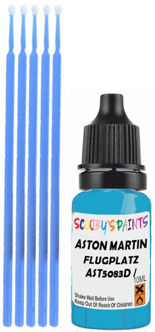 Close-up chip repair on 2018-2022 Aston Martin Vanquish in factory Flugplatz Blue (paint code AST5083D / AM5083)