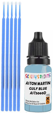 Close-up chip repair on 2007-2007 Aston Martin Db9 in factory Gulf Blue (paint code AST5060D)