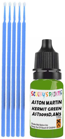 Close-up chip repair on 2009-2022 Aston Martin Vantage in factory Kermit Green (paint code AST5095D,AM5095)