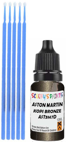 Close-up chip repair on 2012-2022 Aston Martin Vantage in factory Kopi Bronze Metallic (paint code AST5147D)