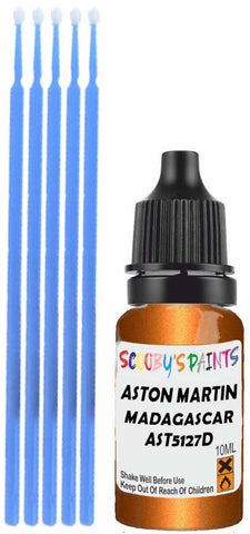 Close-up chip repair on 2011-2017 Aston Martin Db9 in factory Madagascar Metallic (paint code AST5127D)