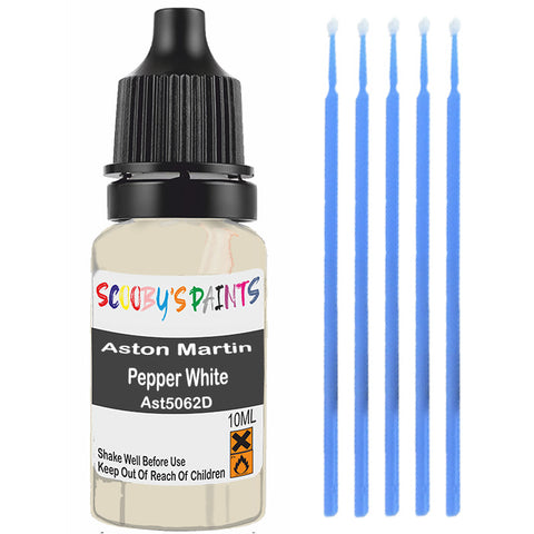 Touch Up Paint For Aston Martin All Models Pepper White Ast5062D White Scratch Stone Chip 10Ml