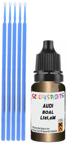 Close-up chip repair on 2010-2015 Audi Q3 in factory Boal Metallic (paint code LS8S,6M)