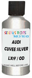 Detail brush applying Silver Metallic to a small door scratch on an Audi Allroad, clean OEM finish