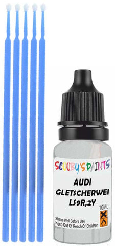 Close-up chip repair on 2010-2024 Audi Q8 in factory Gletscherweiss Perleffekt (paint code LS9R,2Y)