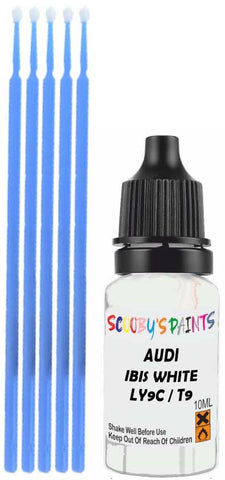 Close-up chip repair on 2006-2024 Audi Rs E-Tron Gt in factory Ibis White (paint code LY9C / T9)