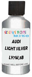 Detail brush applying Silver Metallic to a small door scratch on an Audi Allroad Quattro, clean OEM finish