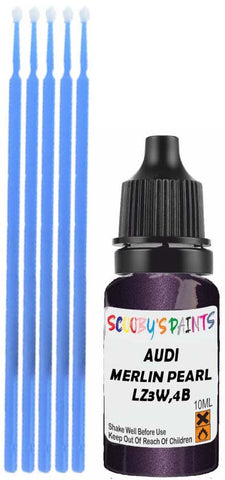 Close-up chip repair on 1997-2023 Audi Q3 in factory Merlin Pearl (paint code LZ3W,4B)