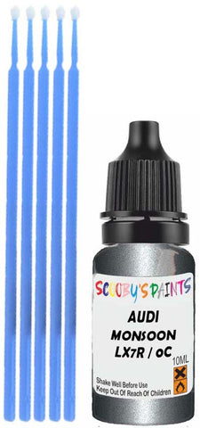 Close-up chip repair on 2011-2022 Audi Allroad in factory Monsoon Gray Metallic (paint code LX7R / 0C)