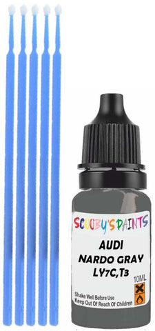 Close-up chip repair on 2013-2024 Audi A6 Avant in factory Nardo Gray (paint code LY7C,T3)