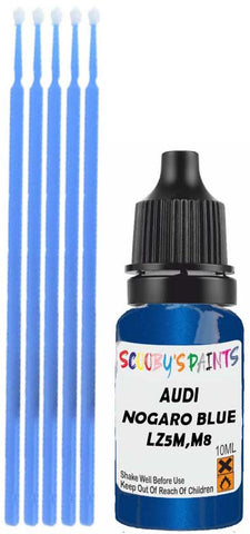 Close-up chip repair on 1994-2023 Audi A7 in factory Nogaro Blue Pearl (paint code LZ5M,M8)