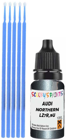 Close-up chip repair on 1997-2011 Audi Allroad Quattro in factory Northern Blue Pearl Effect (paint code LZ7R,9U)