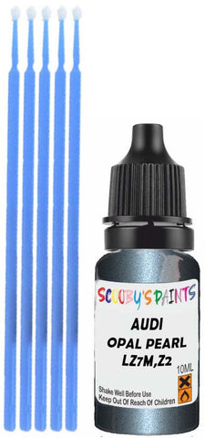 Close-up chip repair on 1988-2004 Audi A6 in factory Opal Pearl (paint code LZ7M,Z2)