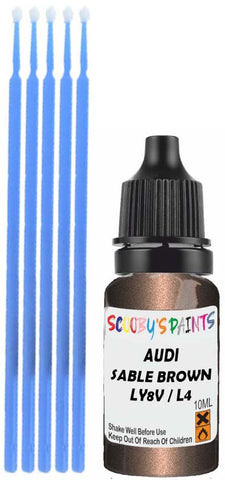 Close-up chip repair on 1983-1984 Audi Gt Coupe in factory Sable Brown Metallic (paint code LY8V / L4)