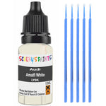 Touch Up Paint For Audi A5 Amalfi White Ly9K White Scratch Stone Chip 10Ml