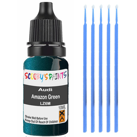 Touch Up Paint For Audi 100 Amazon Green Lz6M Blue Scratch Stone Chip 10Ml