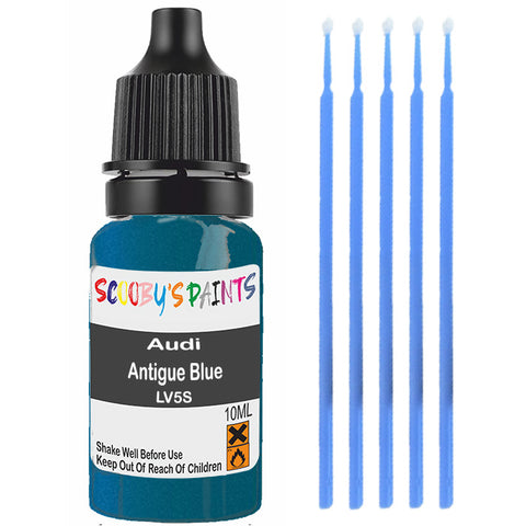 Touch Up Paint For Audi A1 Antigue Blue Lv5S Blue Scratch Stone Chip 10Ml