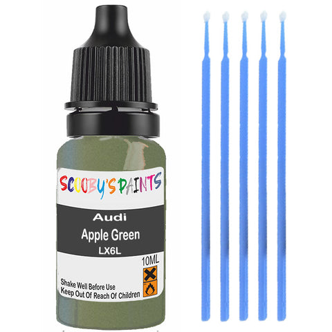 Touch Up Paint For Audi A1 Apple Green Lx6L Green Scratch Stone Chip 10Ml