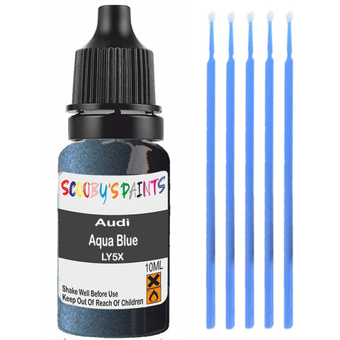 Touch Up Paint For Audi A6 Aqua Blue Ly5X Blue Scratch Stone Chip 10Ml
