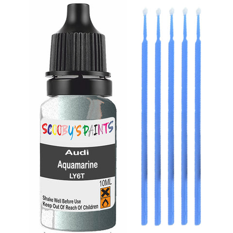 Touch Up Paint For Audi 80 Aquamarine Ly6T Blue Scratch Stone Chip 10Ml