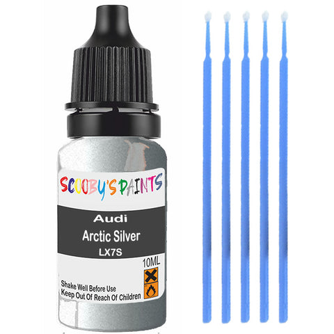 Touch Up Paint For Audi A1 Arctic Silver Lx7S Grey Scratch Stone Chip 10Ml