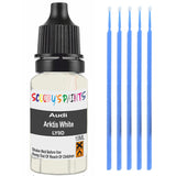 Touch Up Paint For Audi A3 Cabrio Arktis White Ly9D White Scratch Stone Chip 10Ml