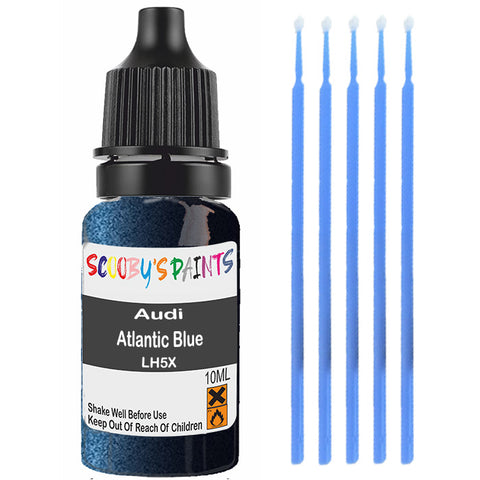 Touch Up Paint For Audi A1 Atlantic Blue Lh5X Blue Scratch Stone Chip 10Ml