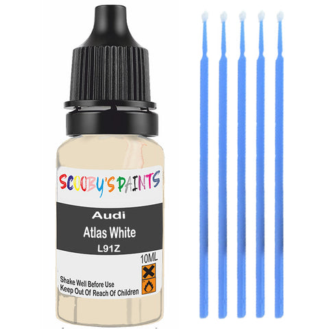 Touch Up Paint For Audi 50 Atlas White L91Z White Scratch Stone Chip 10Ml