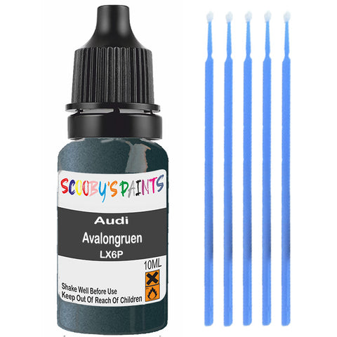 Touch Up Paint For Audi A5 Avalongruen Lx6P Green Scratch Stone Chip 10Ml