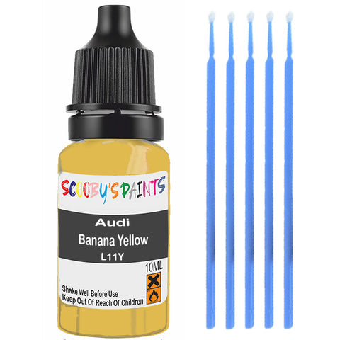 Touch Up Paint For Audi 100 Banana Yellow L11Y Yellow Scratch Stone Chip 10Ml