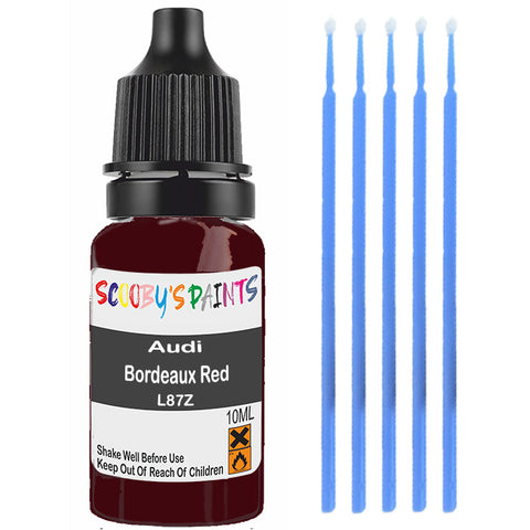 Touch Up Paint For Audi 100 Bordeaux Red L87Z Red Scratch Stone Chip 10Ml