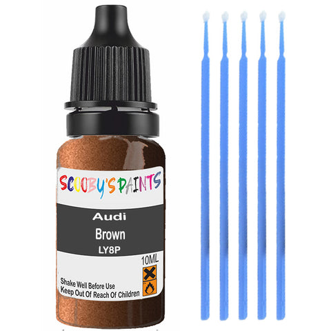 Touch Up Paint For Audi A5 Brown Ly8P Brown Scratch Stone Chip 10Ml
