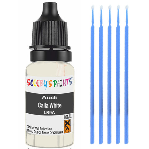 Touch Up Paint For Audi A4 Allroad Calla White Lr9A White Scratch Stone Chip 10Ml