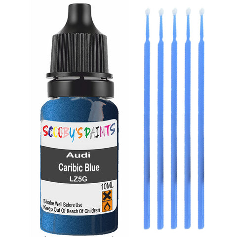 Touch Up Paint For Audi A6/S6 Caribic Blue Lz5G Blue Scratch Stone Chip 10Ml