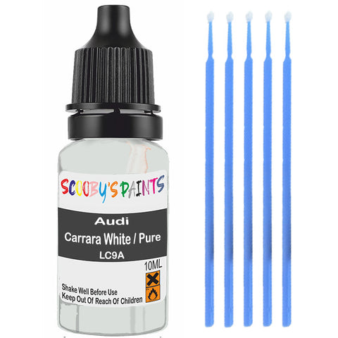 Touch Up Paint For Audi A5 Carrara White / Pure White Lc9A White Scratch Stone Chip 10Ml