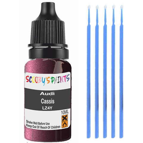 Touch Up Paint For Audi 100 Cassis Lz4Y Red Scratch Stone Chip 10Ml