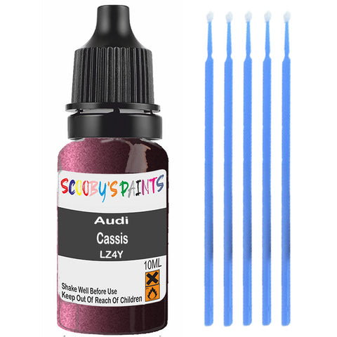 Touch Up Paint For Audi A6 Cassis Lz4Y Red Scratch Stone Chip 10Ml