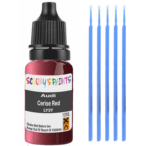 Touch Up Paint For Audi A6 Cerise Red Ly3Y Red Scratch Stone Chip 10Ml