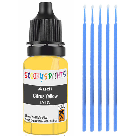 Touch Up Paint For Audi A2 Citrus Yellow Ly1G Yellow Scratch Stone Chip 10Ml