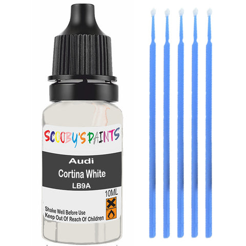 Touch Up Paint For Audi A5 Cortina White Lb9A White Scratch Stone Chip 10Ml
