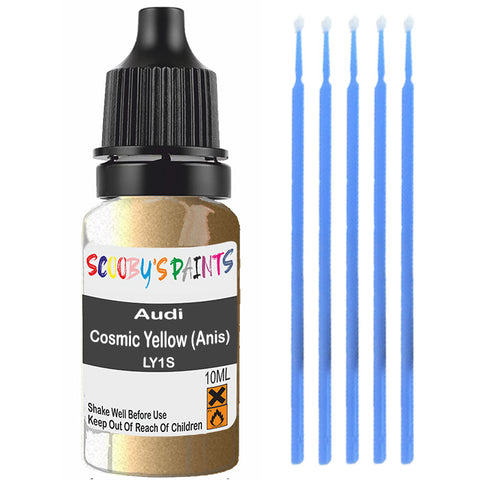 Touch Up Paint For Audi A4 Cabrio Cosmic Yellow (Anis) Ly1S Yellow Scratch Stone Chip 10Ml