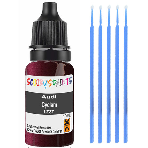 Touch Up Paint For Audi 200 Cyclam Lz3T Red Scratch Stone Chip 10Ml