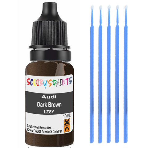 Touch Up Paint For Audi 100 Dark Brown Lz8Y Brown Scratch Stone Chip 10Ml