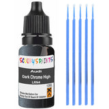 Touch Up Paint For Audi A6 Dark Chrome High Gloss Lrn4 Grey Scratch Stone Chip 10Ml