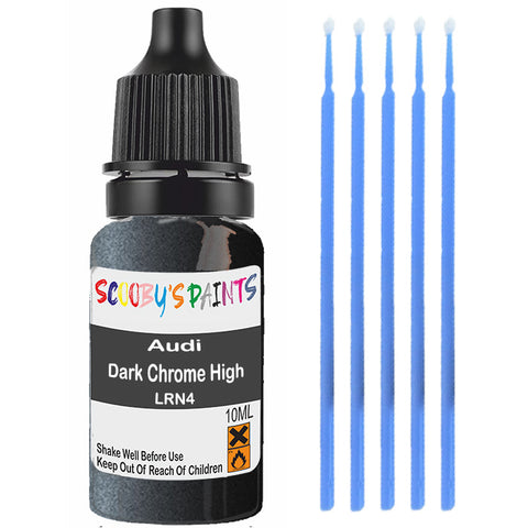 Touch Up Paint For Audi A6 Dark Chrome High Gloss Lrn4 Grey Scratch Stone Chip 10Ml
