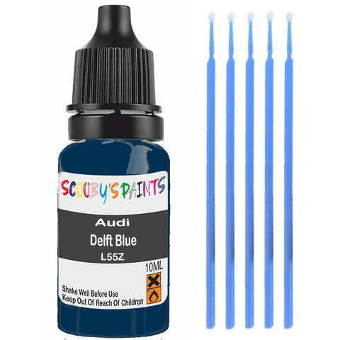 Touch Up Paint For Audi 60 Delft Blue L55Z Blue Scratch Stone Chip 10Ml