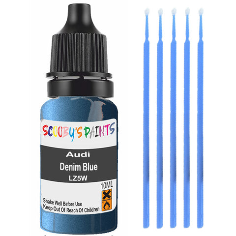 Touch Up Paint For Audi A6 Denim Blue Lz5W Blue Scratch Stone Chip 10Ml