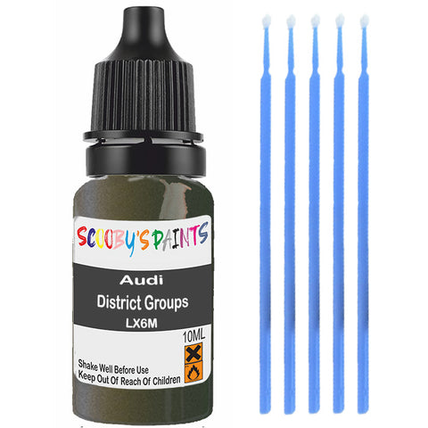 Touch Up Paint For Audi A6 District Groups Lx6M Green Scratch Stone Chip 10Ml